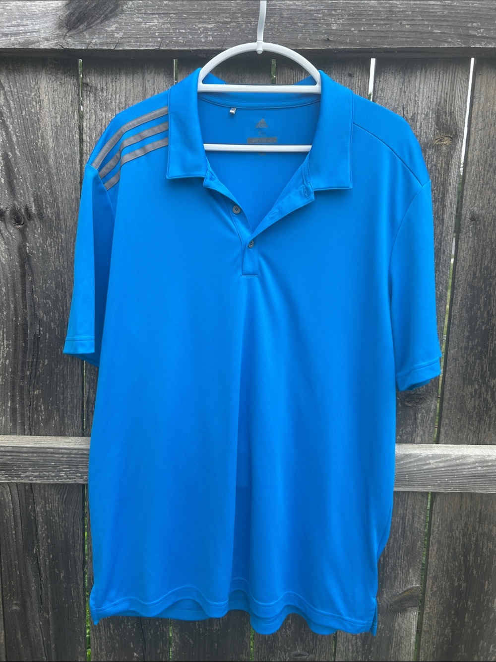 Adidas Golf Climalite Blue Short Sleeve 3 Stripe Polo Shirt Men's XL